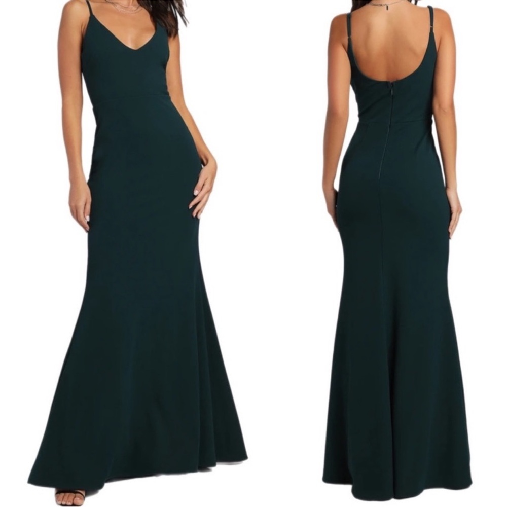 Lulu’s Infinite Glory Forest Green Maxi Dress